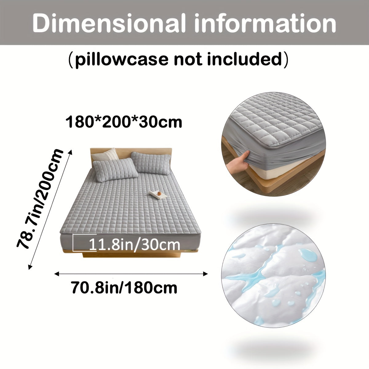 Waterdichte Gewatteerde Matrasbescherming Tegen Morsen, Vlekken en Vocht