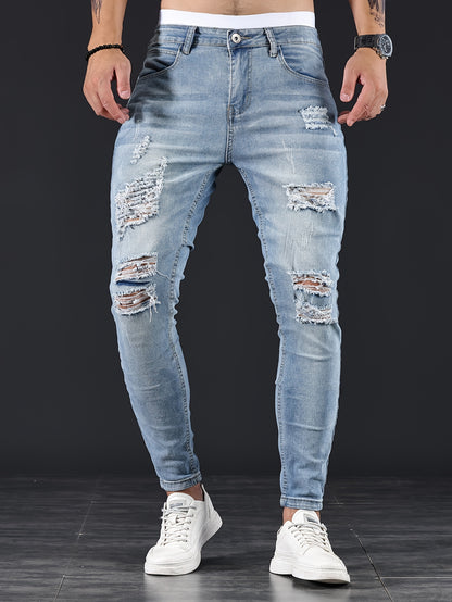 Heren Casual Slim Fit Gescheurde Jeans in Straatstijl - Marcelo