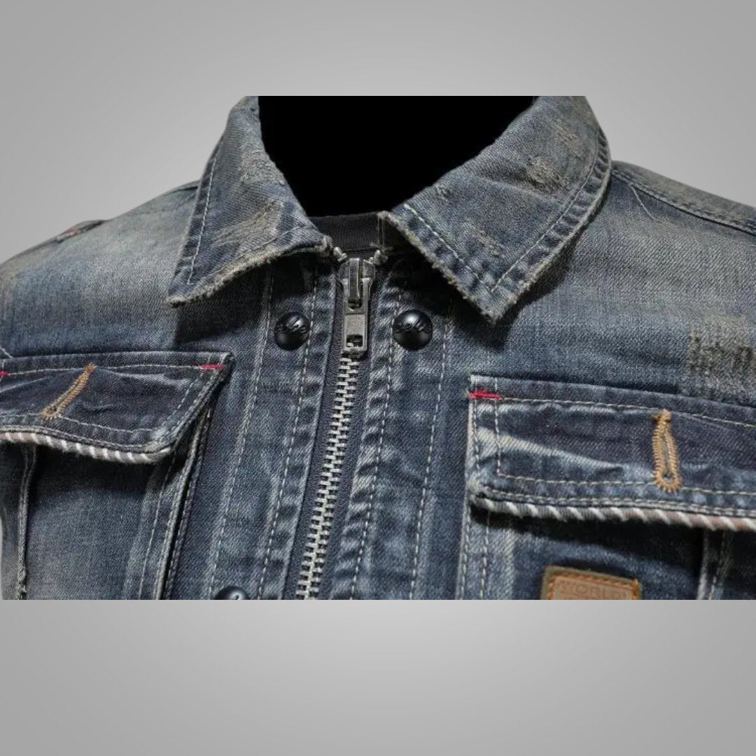 Lino - Heren retro denim jas