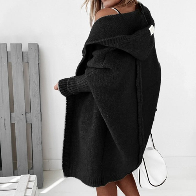 Hadleigh - Gebreid damesvest met capuchon