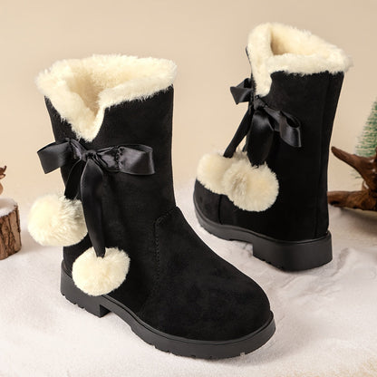 Meisjes snow boots, warme fleece cozy non-slip enkellaarsjes - Avrile