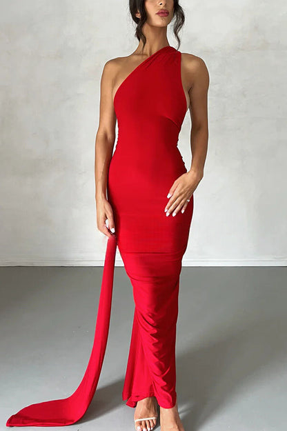 Marjorie | Dames serenity rugloze maxi jurk