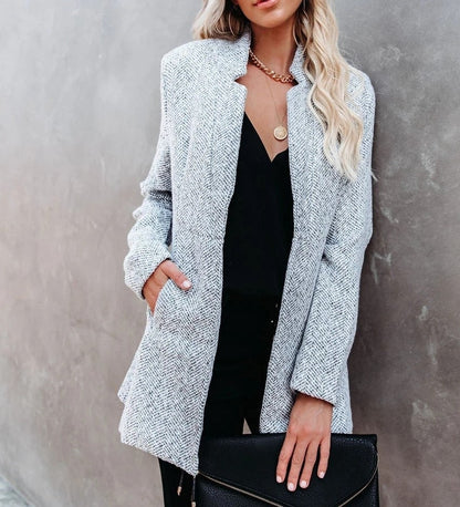 Leely - Open gebreide blazer met gestructureerde pasvorm