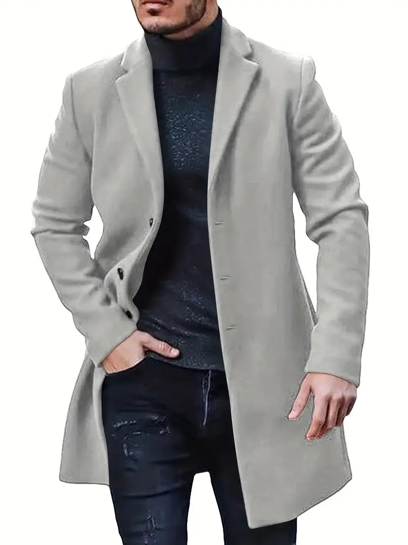 Lindo - Heren trenchcoat met één rij knopen