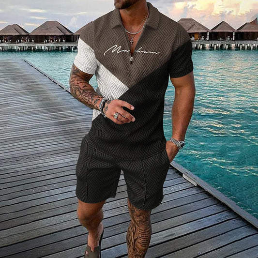 Guy - Heren set met ritssluiting en kleurvlakdesign