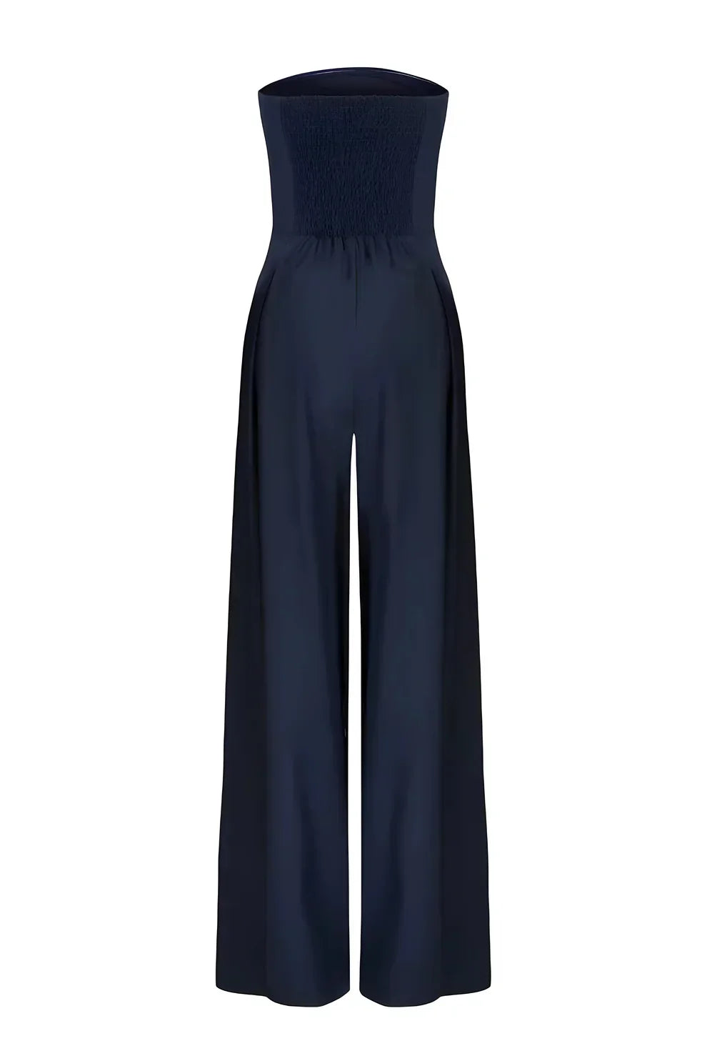 Tyra - Strapless damesjumpsuit met wijde pijpen