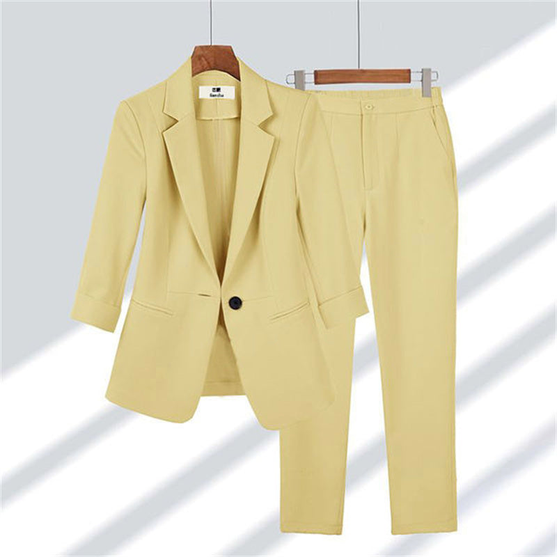 Eleonora - Tweedelige vrolijke smart casual set met blazer en broek