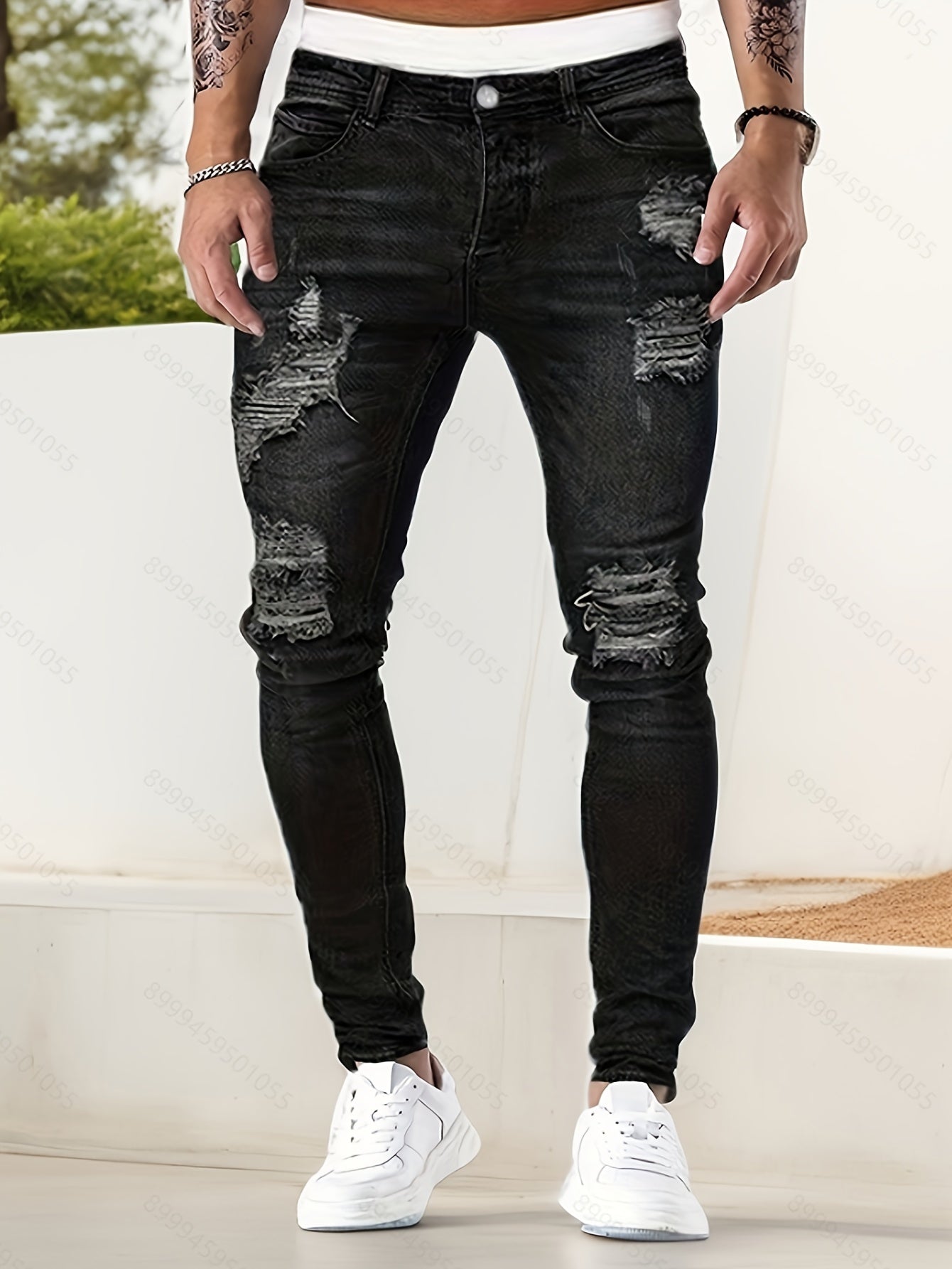 Heren Casual Slim Fit Gescheurde Jeans in Straatstijl - Marcelo