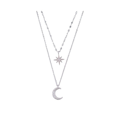 Isabella – Gelaagde damesketting met maan- en sterhanger