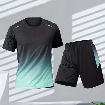 Zachary - Heren sportset met ombre effect en korte mouwen