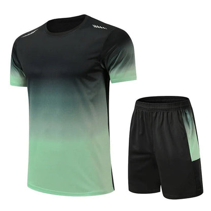 Zachary - Heren sportset met ombre effect en korte mouwen