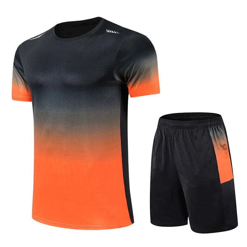 Zachary - Heren sportset met ombre effect en korte mouwen