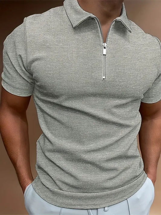 Oscar | Polo shirt met halve rits voor mannen
