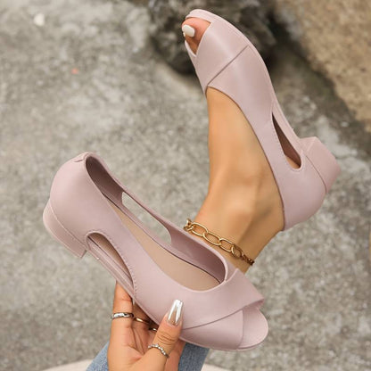 Soledad - Open peep-toe instapschoenen met lage hak voor dames