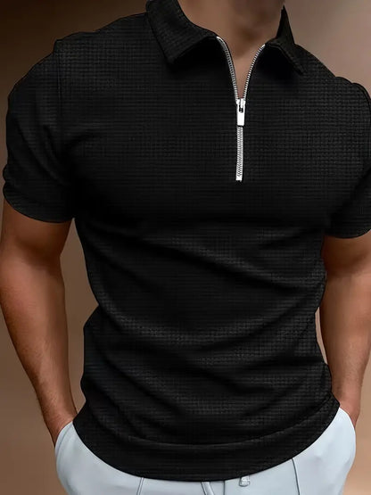 Oscar | Polo shirt met halve rits voor mannen