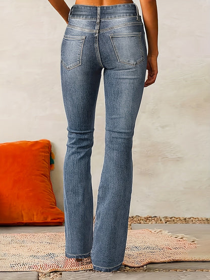 Bogdana - High-waist flared jeans voor dames met dubbele knoopsluiting