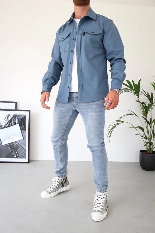 Lando - Button-up denim overhemdjack