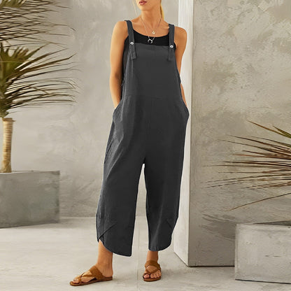 Maite - Ruimvallende dames jumpsuit met rechte pijpen