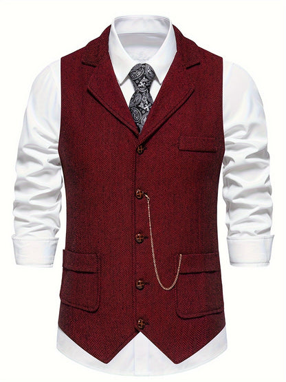 Archie – Heren gilet in visgraatmotief voor formele outfits