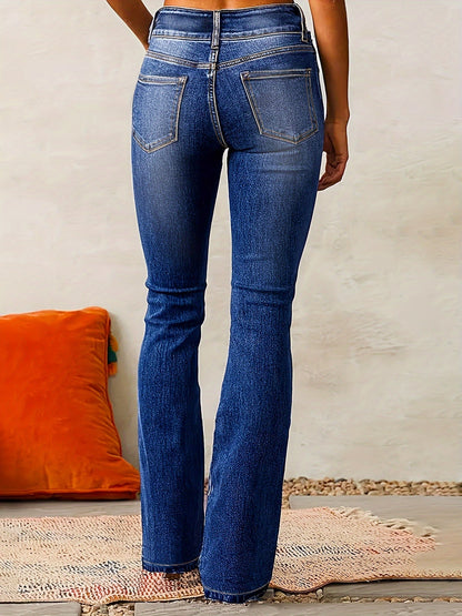 Bogdana - High-waist flared jeans voor dames met dubbele knoopsluiting