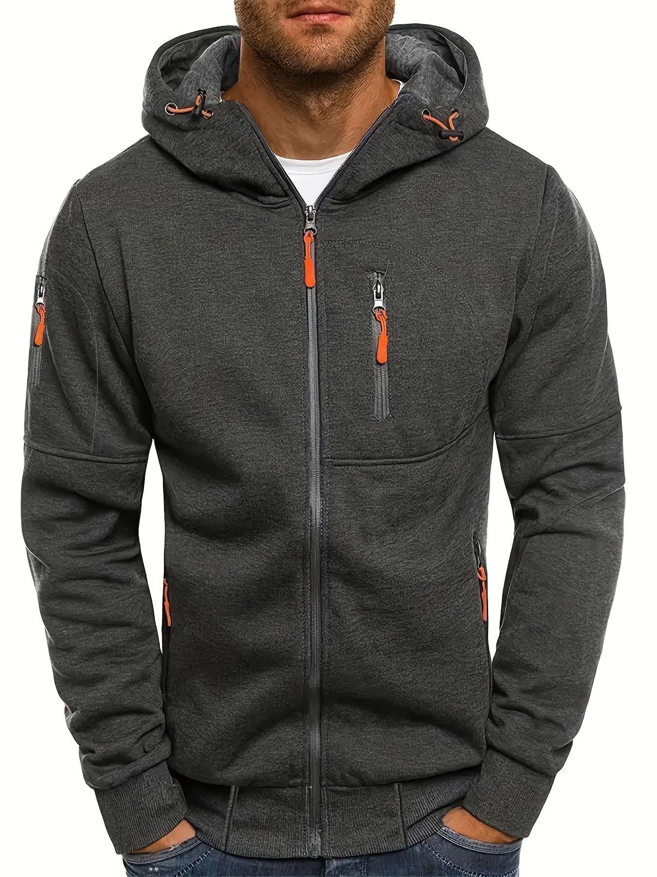 Pablo - Zip-up hoodie met verstelbare capuchon en ritszakken