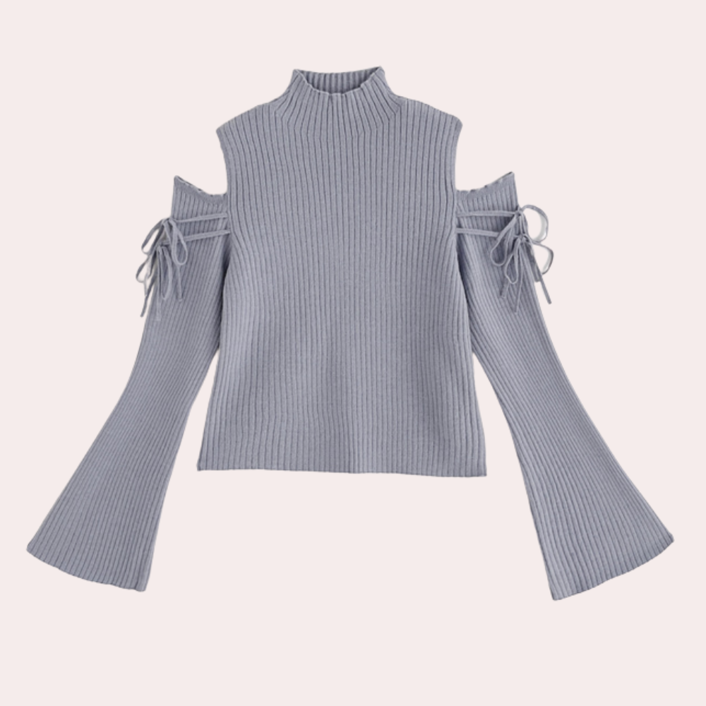 Zanna | Chique geribde trui met cold-shoulder design
