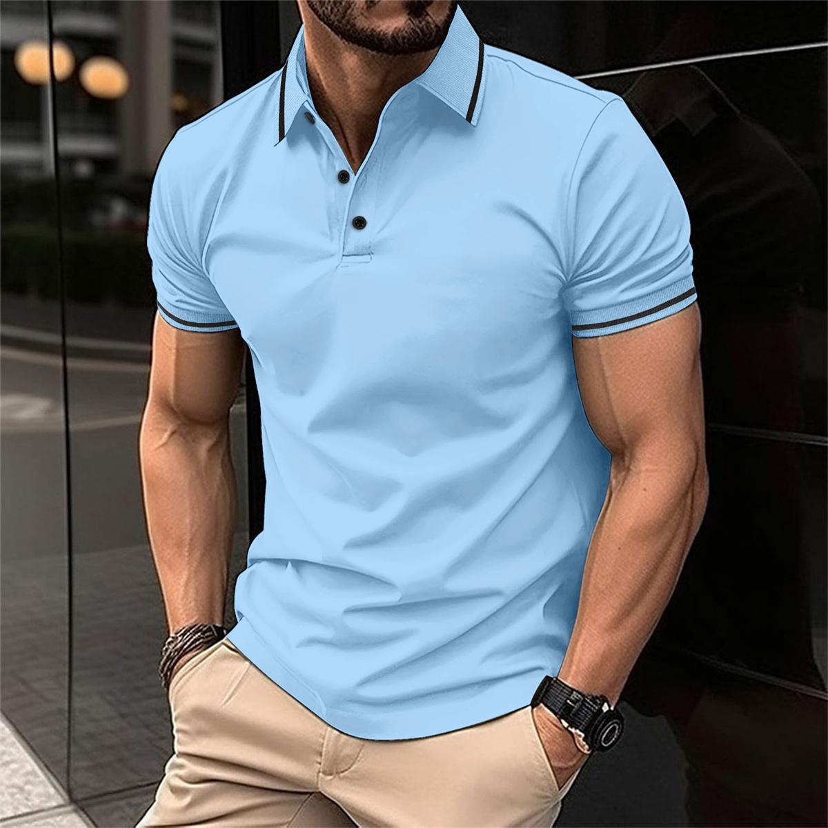 Castiel - Luxe herenslimfit poloshirt met contrasterende randen