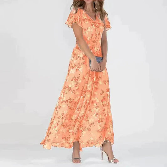 Vesna | Maxi-jurk met bloemenprint en V-hals