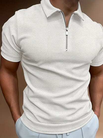 Oscar | Polo shirt met halve rits voor mannen