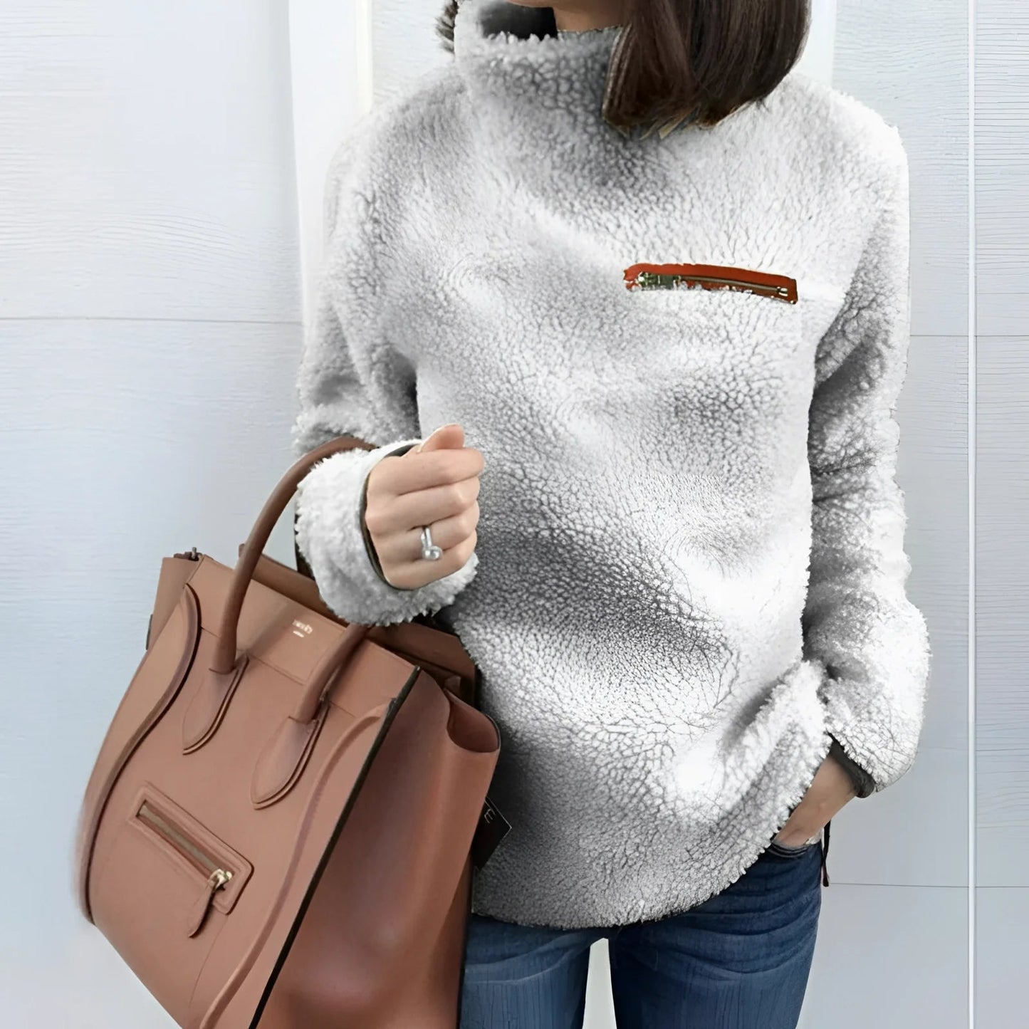 Micka - Fleece pullover met hoge kraag voor dames