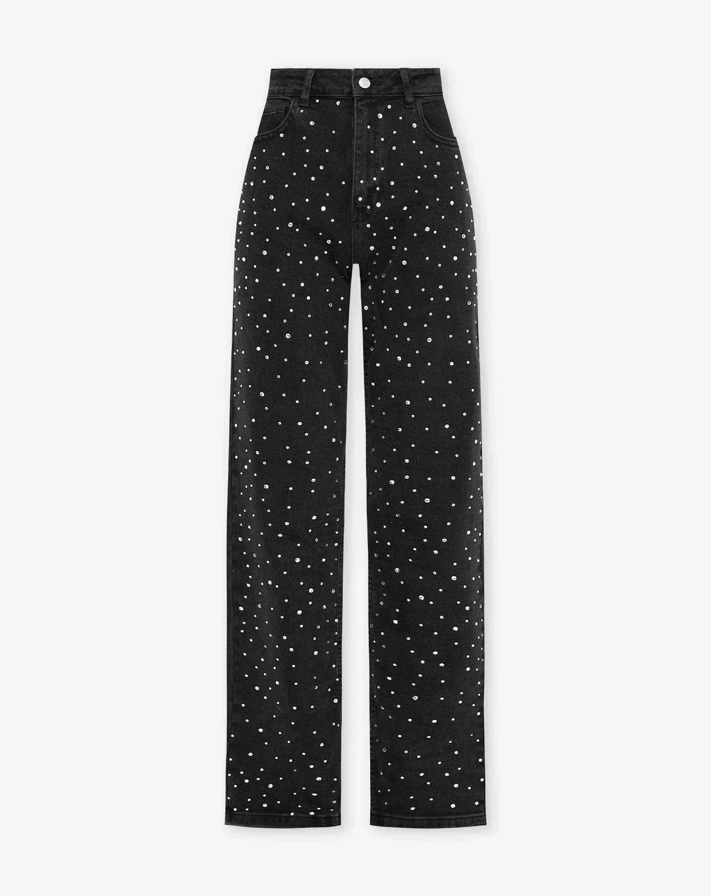 Suki - Damesjeans met glitterdetail en hoge taille