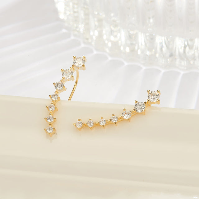 Oorclips met diamantvormige kristallen voor dames