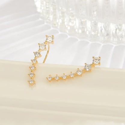 Oorclips met diamantvormige kristallen voor dames