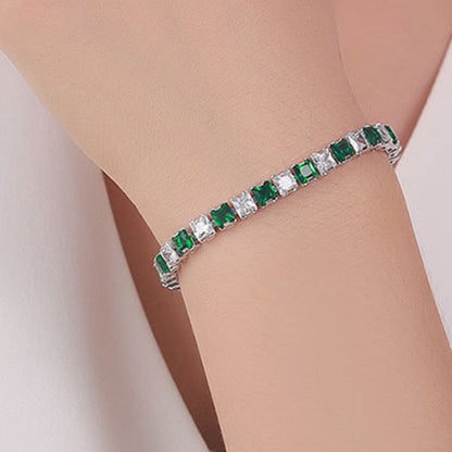 Damesarmband met ronde fonkelstenen in tennisstijl