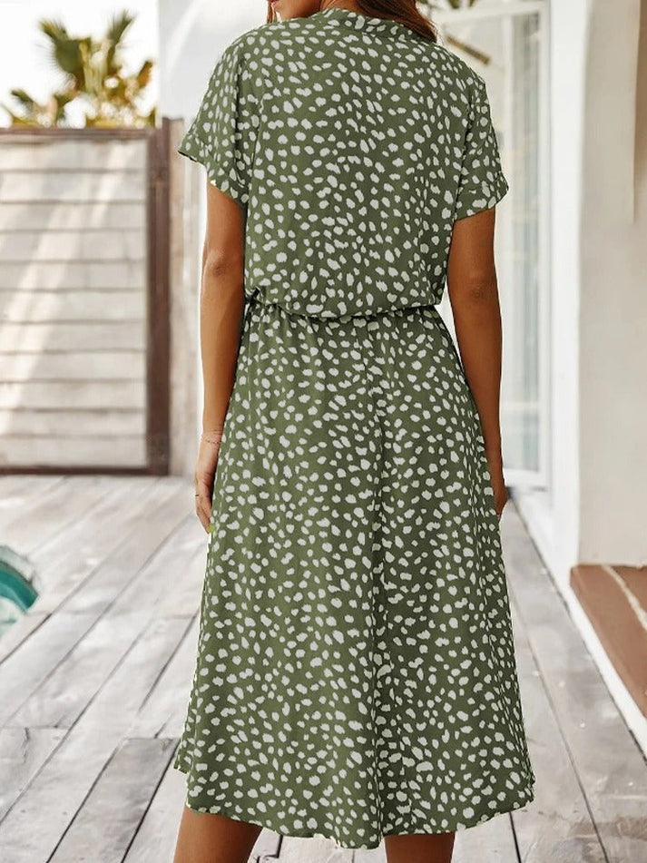Nadezhda - V-hals zomerjurk met knoopsluiting voor dames