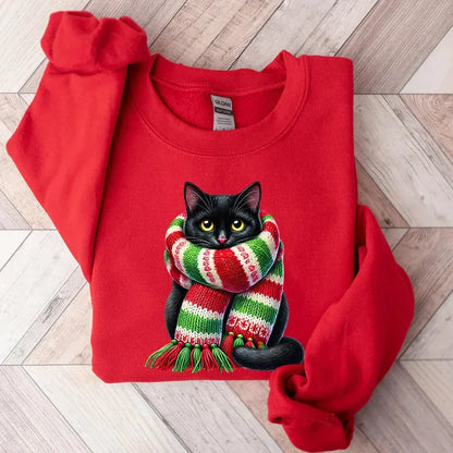 Drew - Uniseks knusse kat kerst sweatshirt