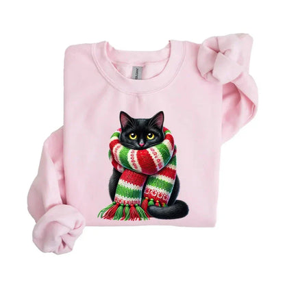 Drew - Uniseks knusse kat kerst sweatshirt