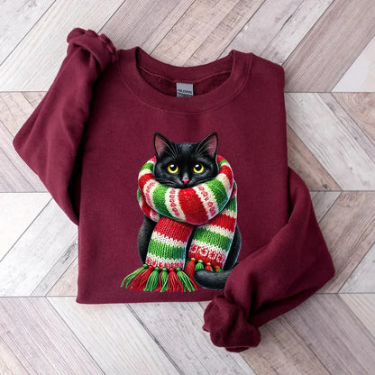 Drew - Uniseks knusse kat kerst sweatshirt