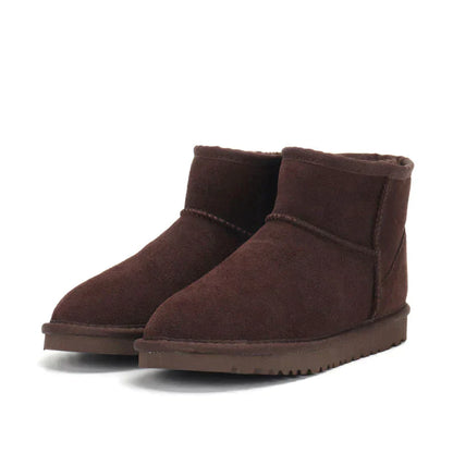 Gevoerde suede enkellaarsjes winter schoenen dames