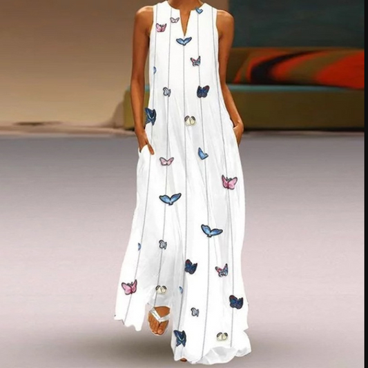 Amandine - Mouwloze maxi zomerjurk voor dames
