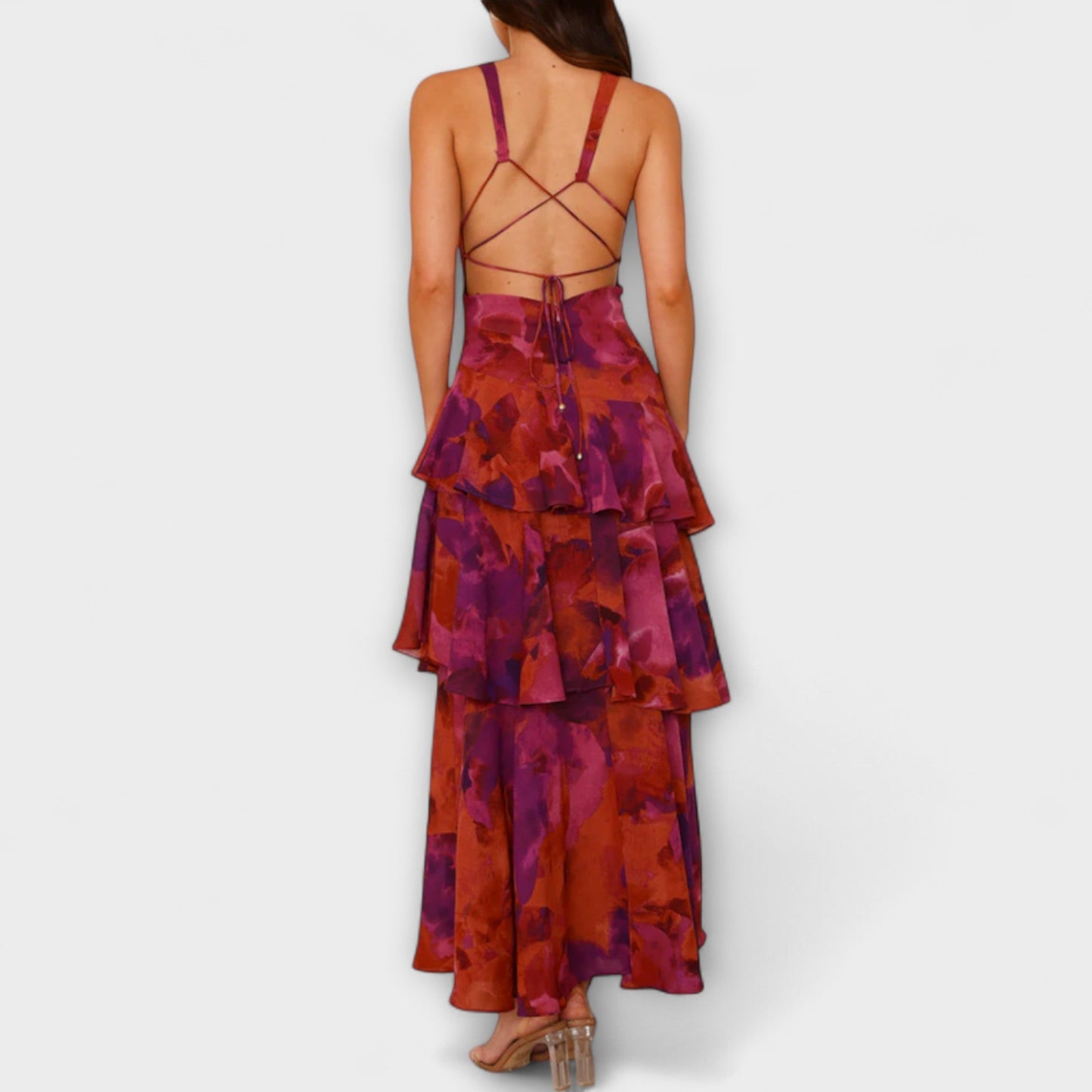 Alexandra - Zomerse maxi jurk met diepe v-hals voor dames
