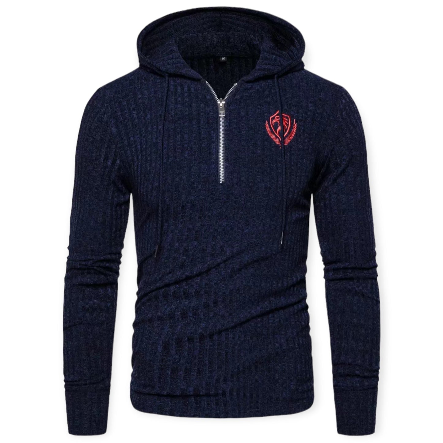 Saed - Gebreide hoodie met halve rits