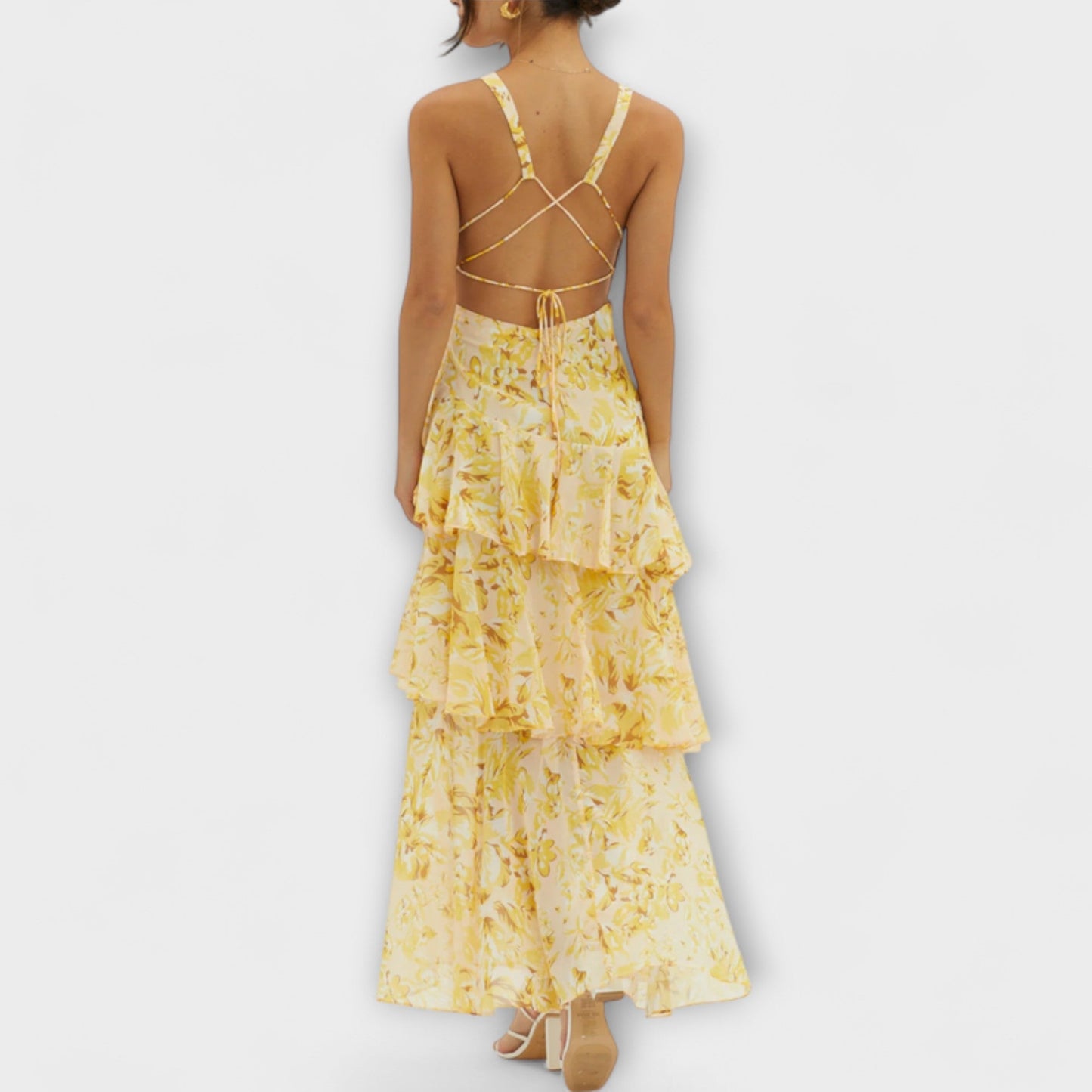 Alexandra - Zomerse maxi jurk met diepe v-hals voor dames
