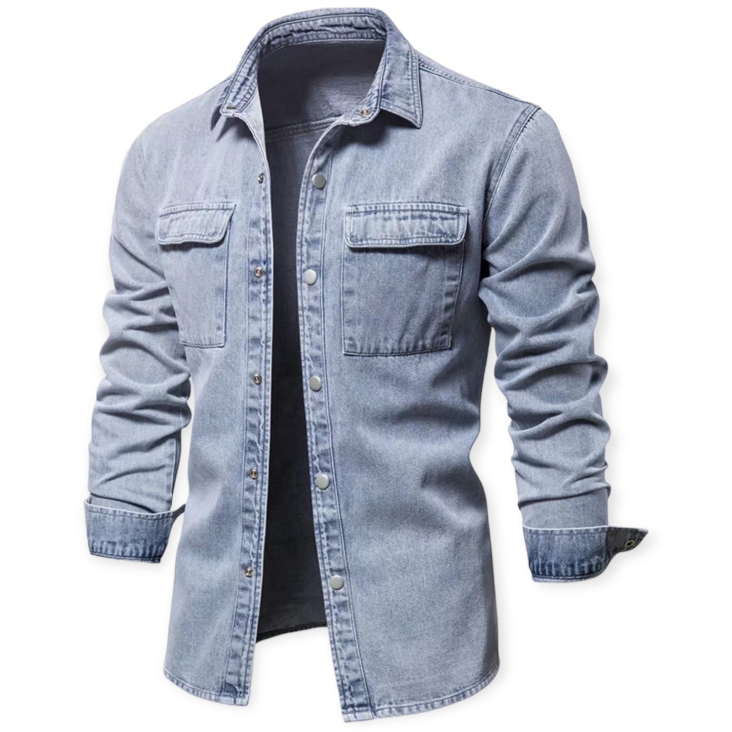 Kenyon - Klassiek denim overhemd met knoopsluiting