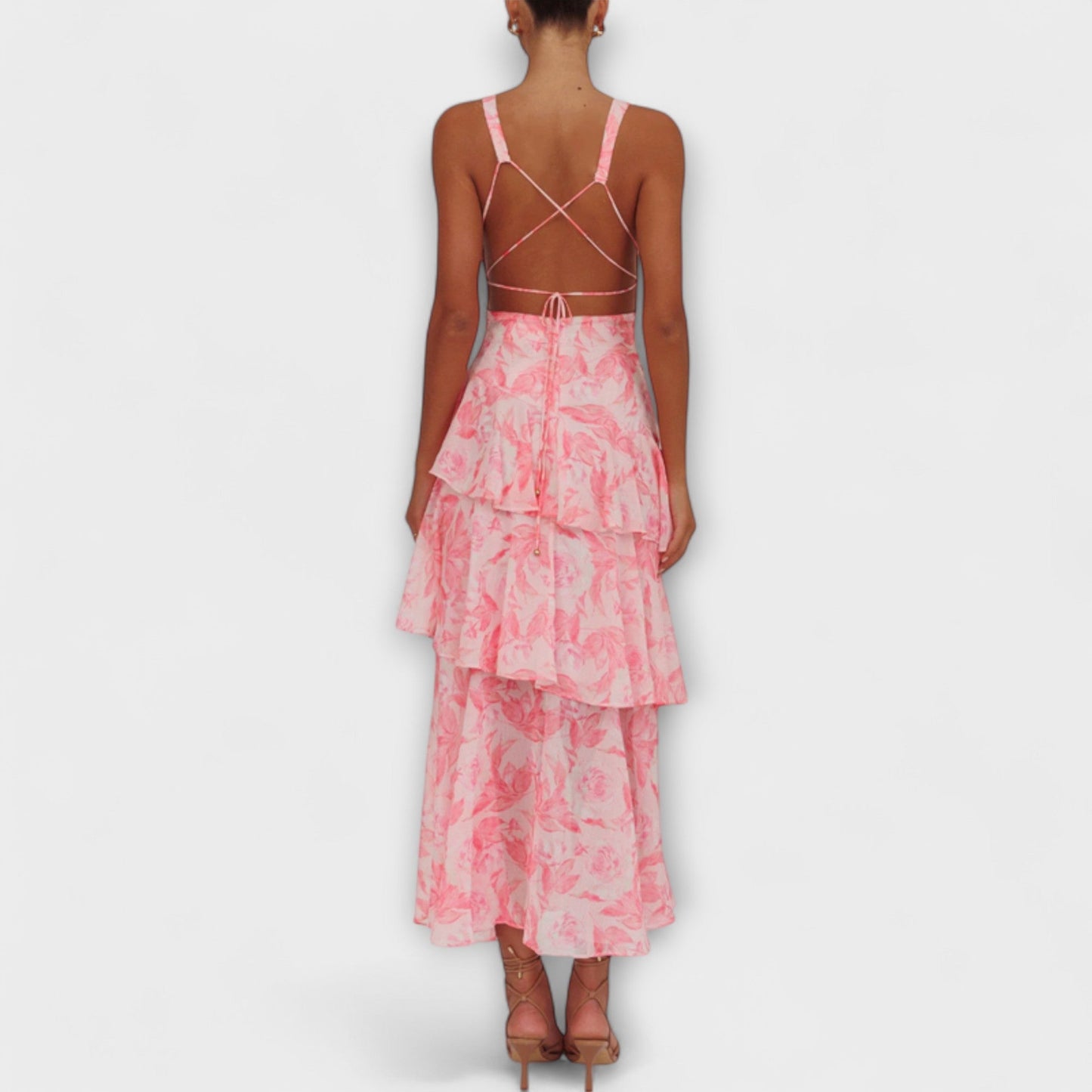 Alexandra - Zomerse maxi jurk met diepe v-hals voor dames