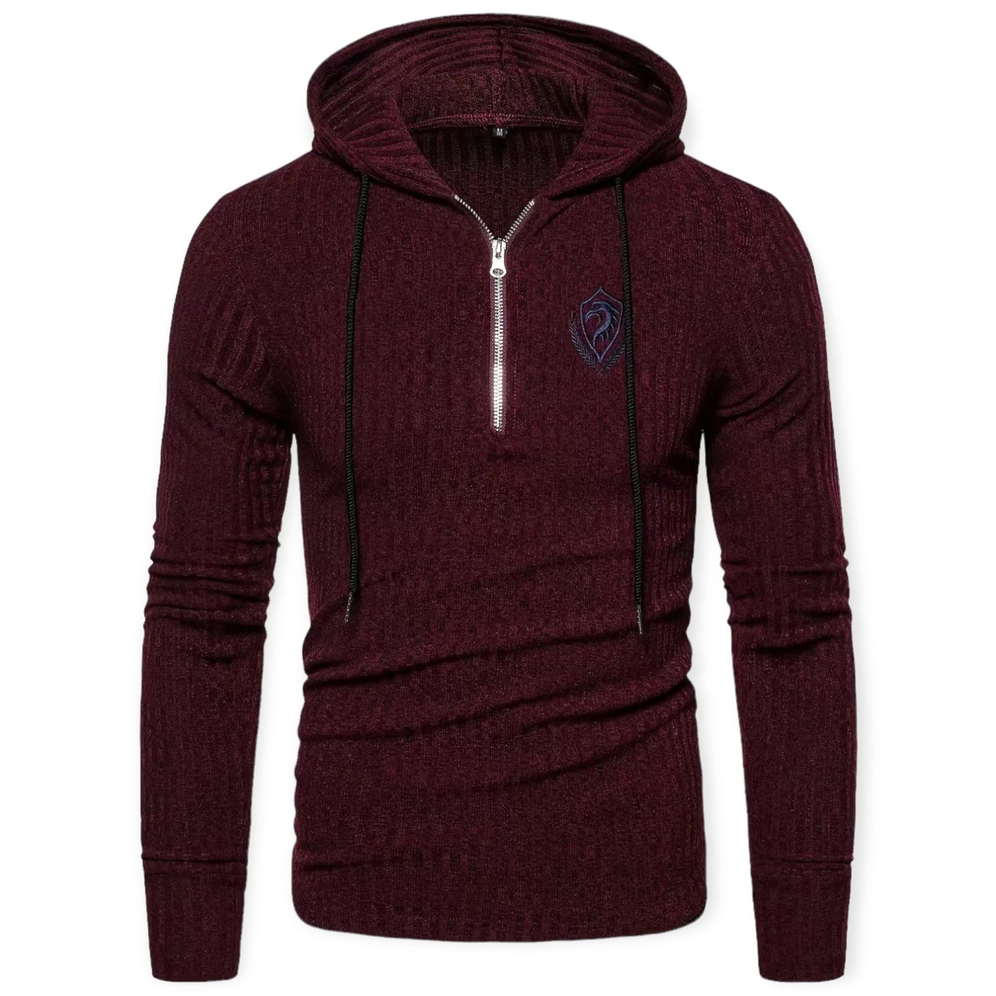 Saed - Gebreide hoodie met halve rits