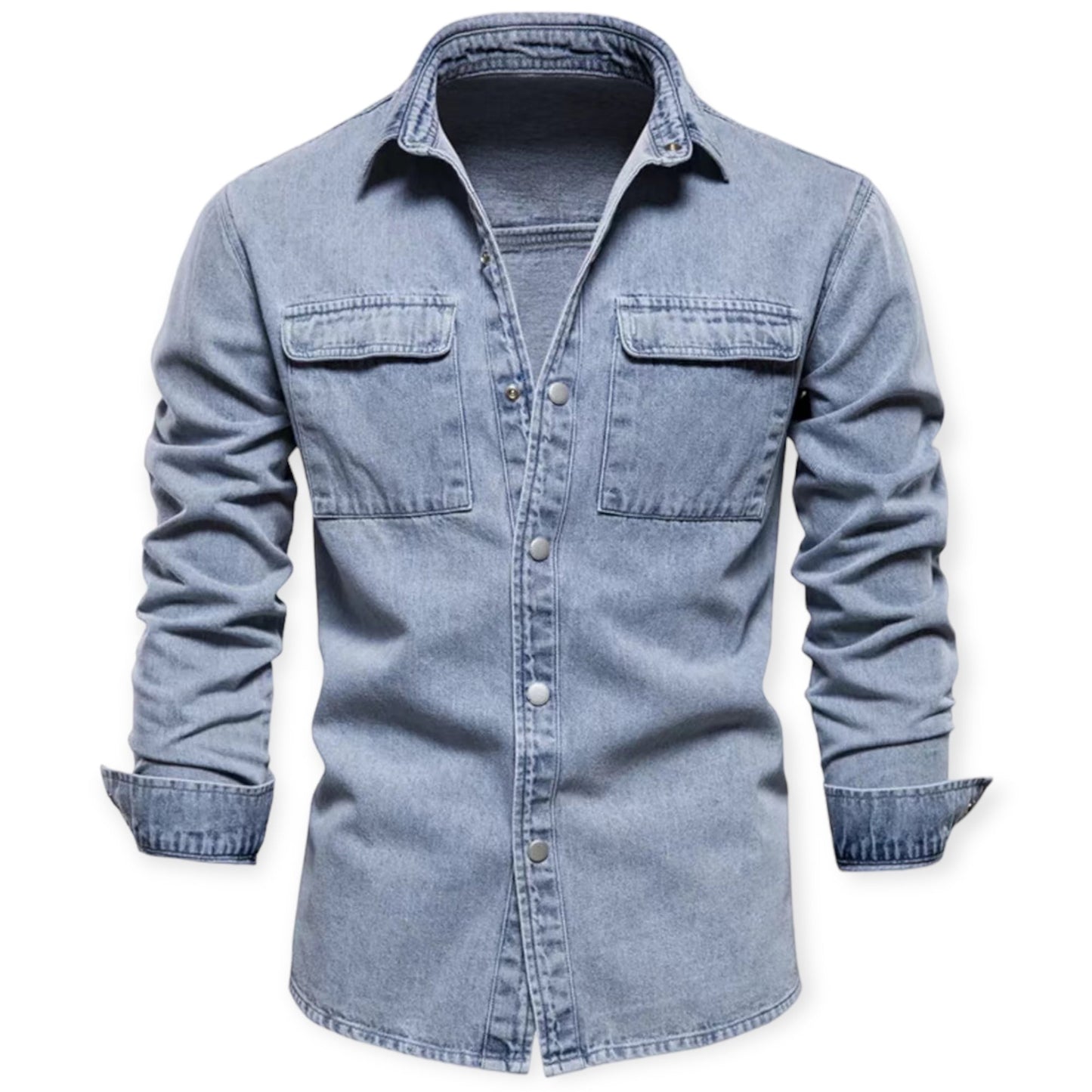 Kenyon - Klassiek denim overhemd met knoopsluiting