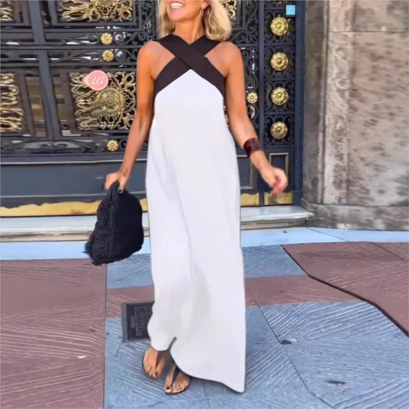 Kendall – Maxi-jurk met gekruiste haltertop voor dames
