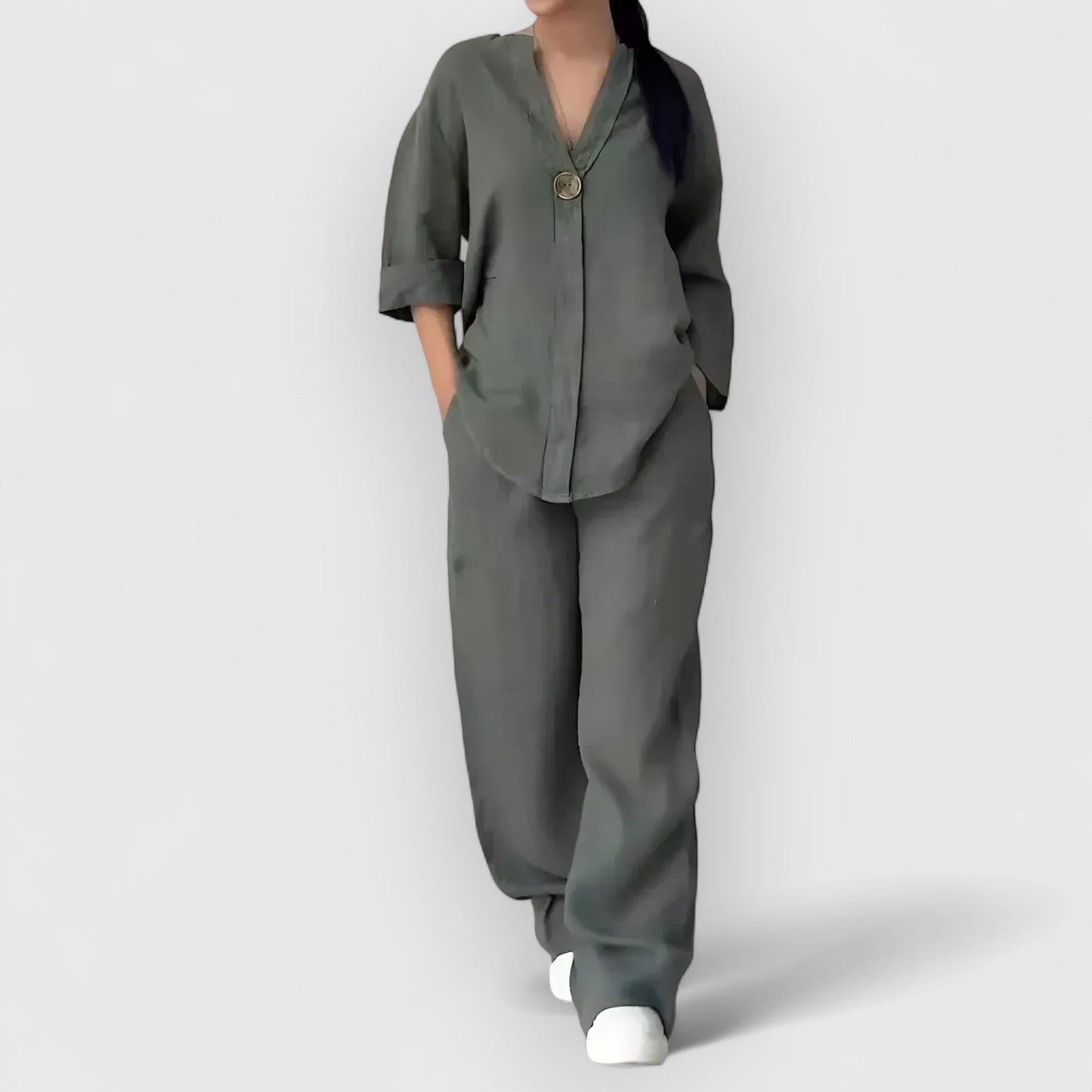 Concepcion - Dames co-ord set met losse tuniek en wijde broek