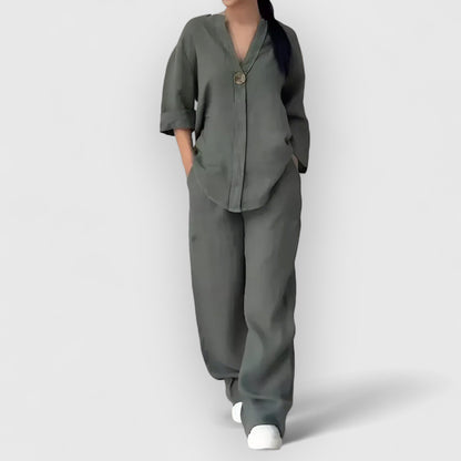 Concepcion - Dames co-ord set met losse tuniek en wijde broek